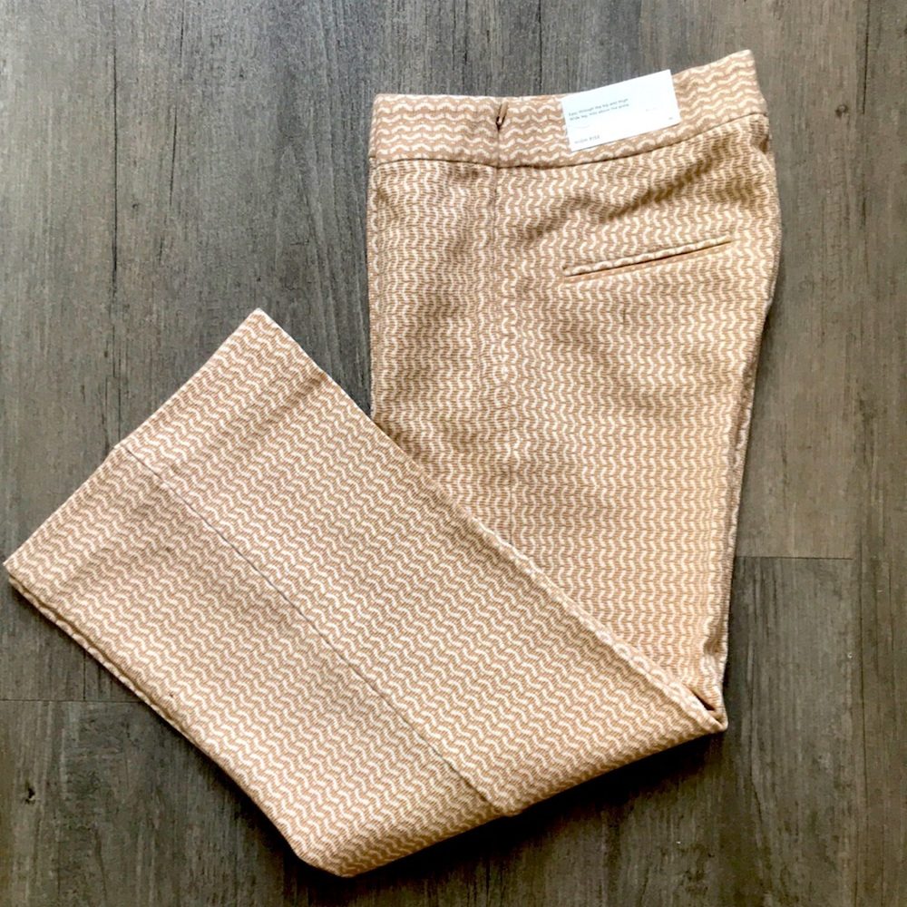 NWT Ann Taylor Geo Print Side Zip Wide Leg Crop Pants